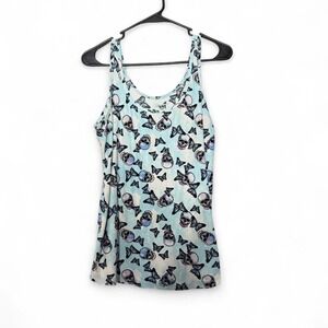 No Boundaries size xl extra large blue and black skull butterfly tank top